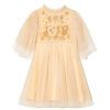 Tutu du Monde Gilded Floral Tulle Dress Corn Silk New