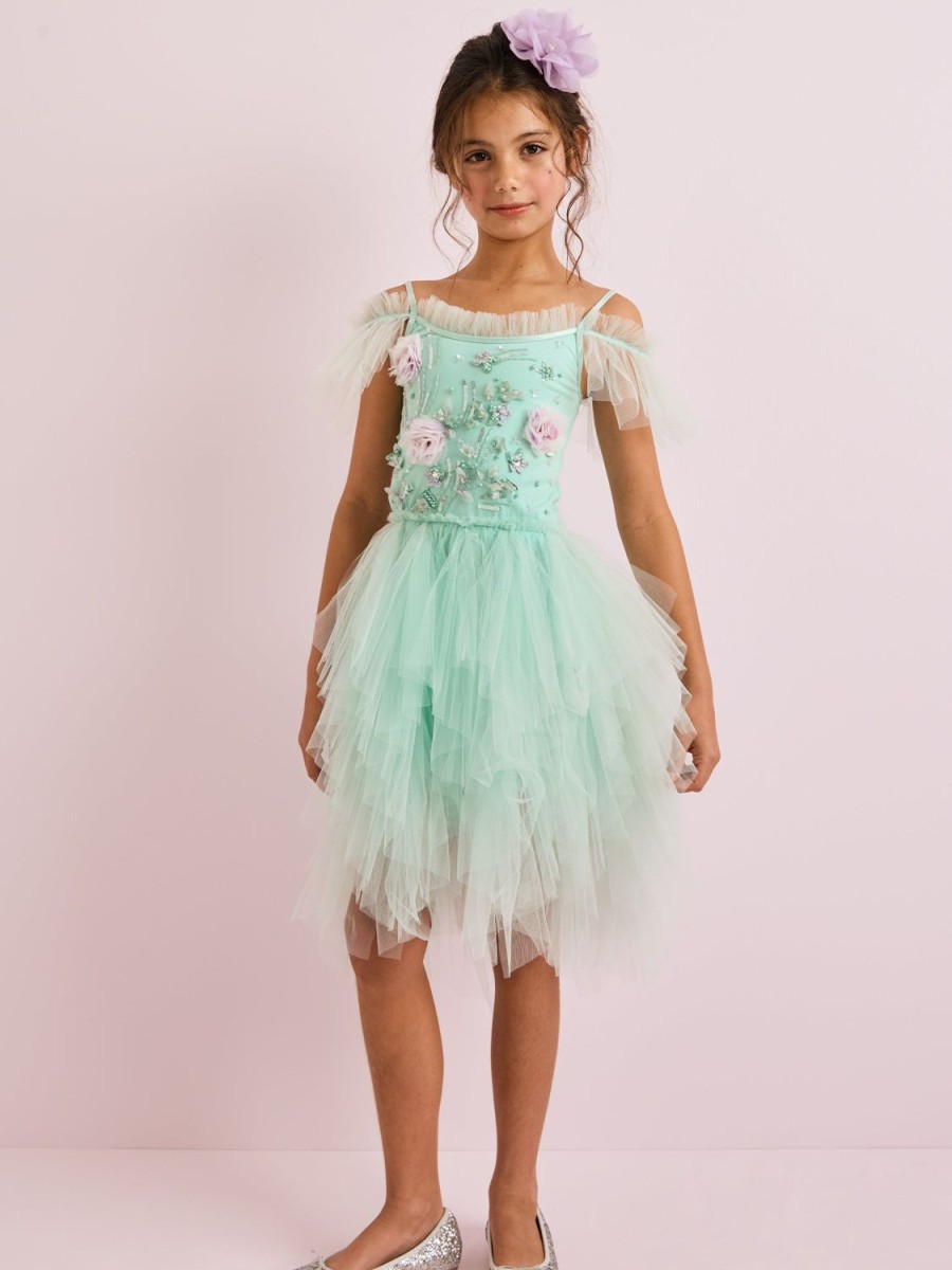 Tutu du Monde Floating Florals Tutu Dress Teal Gloss Clearance