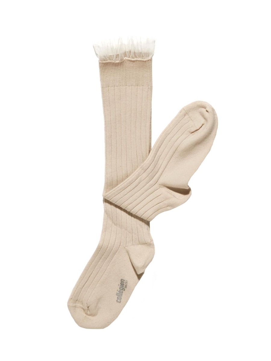 Tutu du Monde Collegien Manon Tulle Knee Socks Cream Clearance